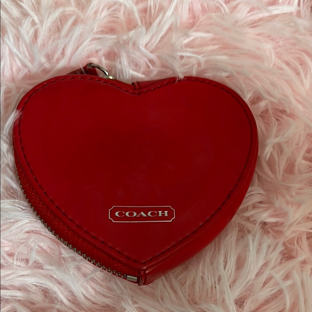 Coach Red Leather Heart Wallet